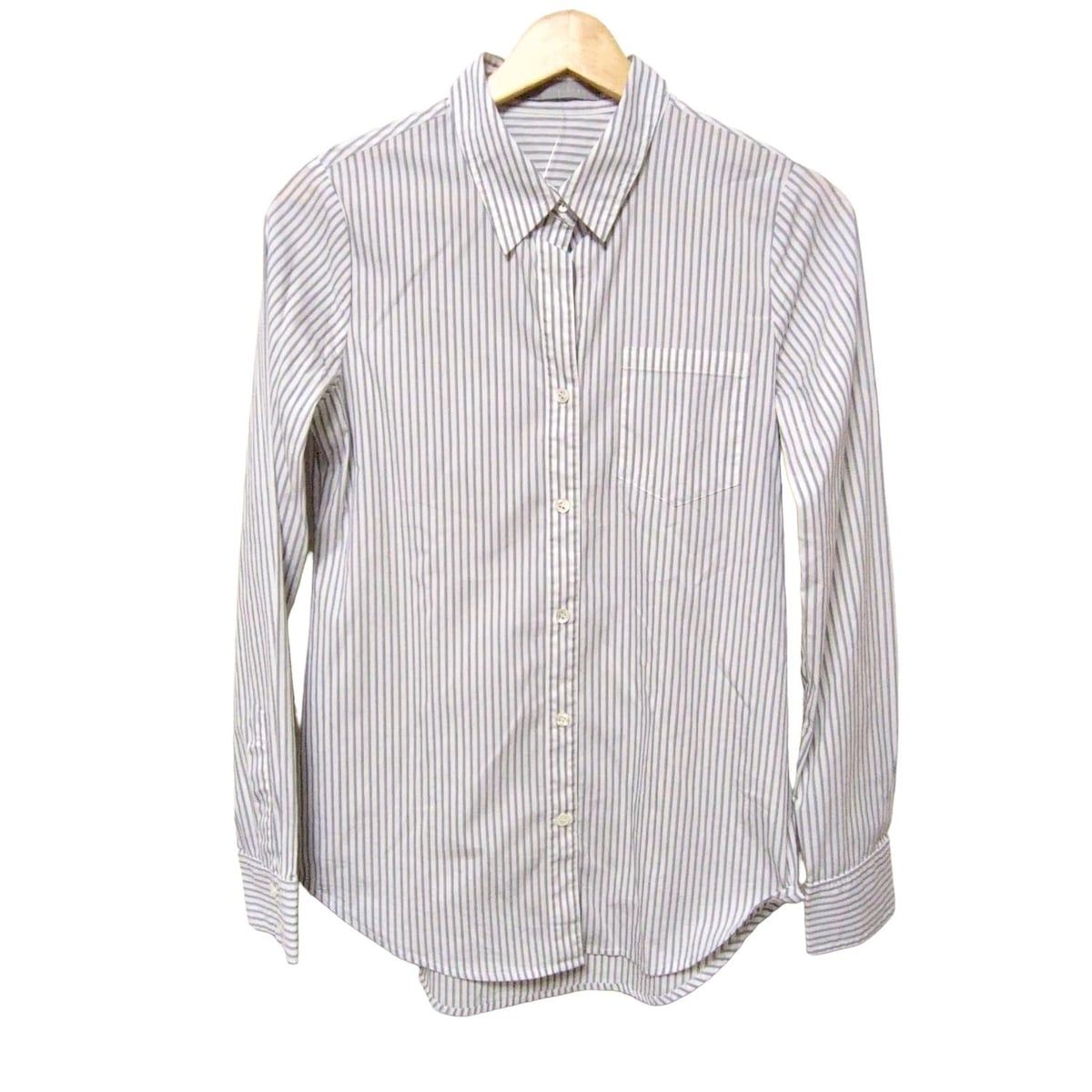 theory luxe セオリーリュクス 長袖シャツブラウス サイズ40 M レディース 白 ライトグレー ストライプ