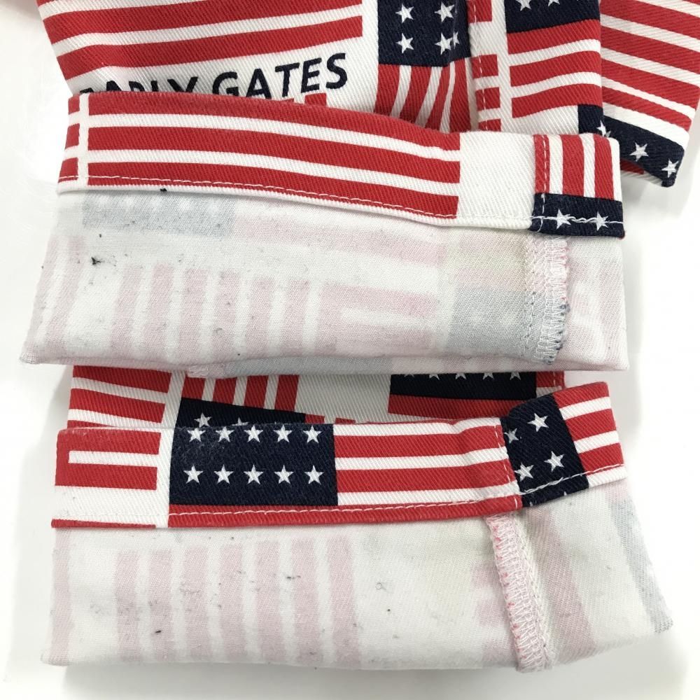 パーリーゲイツ パンツ 白×レッド×ネイビー 星条旗柄 ストレッチ