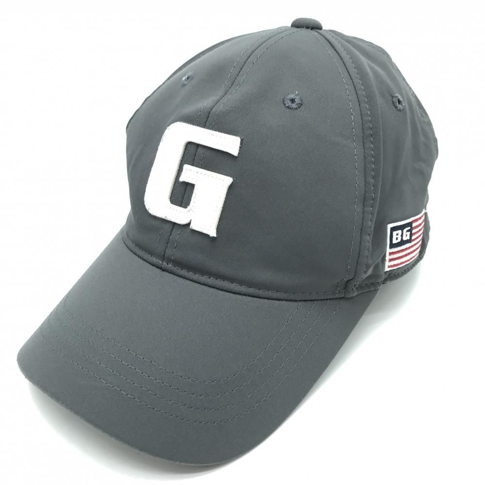 美品 BRIEFING GOLF ブリーフィング キャップ グレー系 FREE 美品】ブリーフィング キャップ グレー×白 フェルトワッペン FREE
