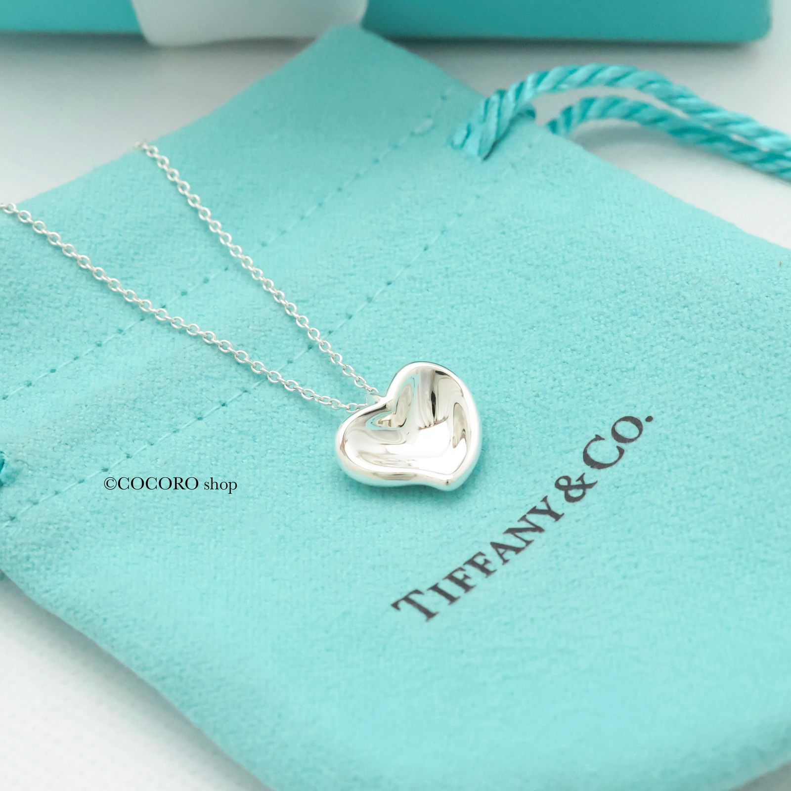 Tiffany & Co. エルサペレッティカーブハート　箱有り 正規店入荷】【名入れ代込】【ロゴ対応】Tiffany ティファニー エルサ