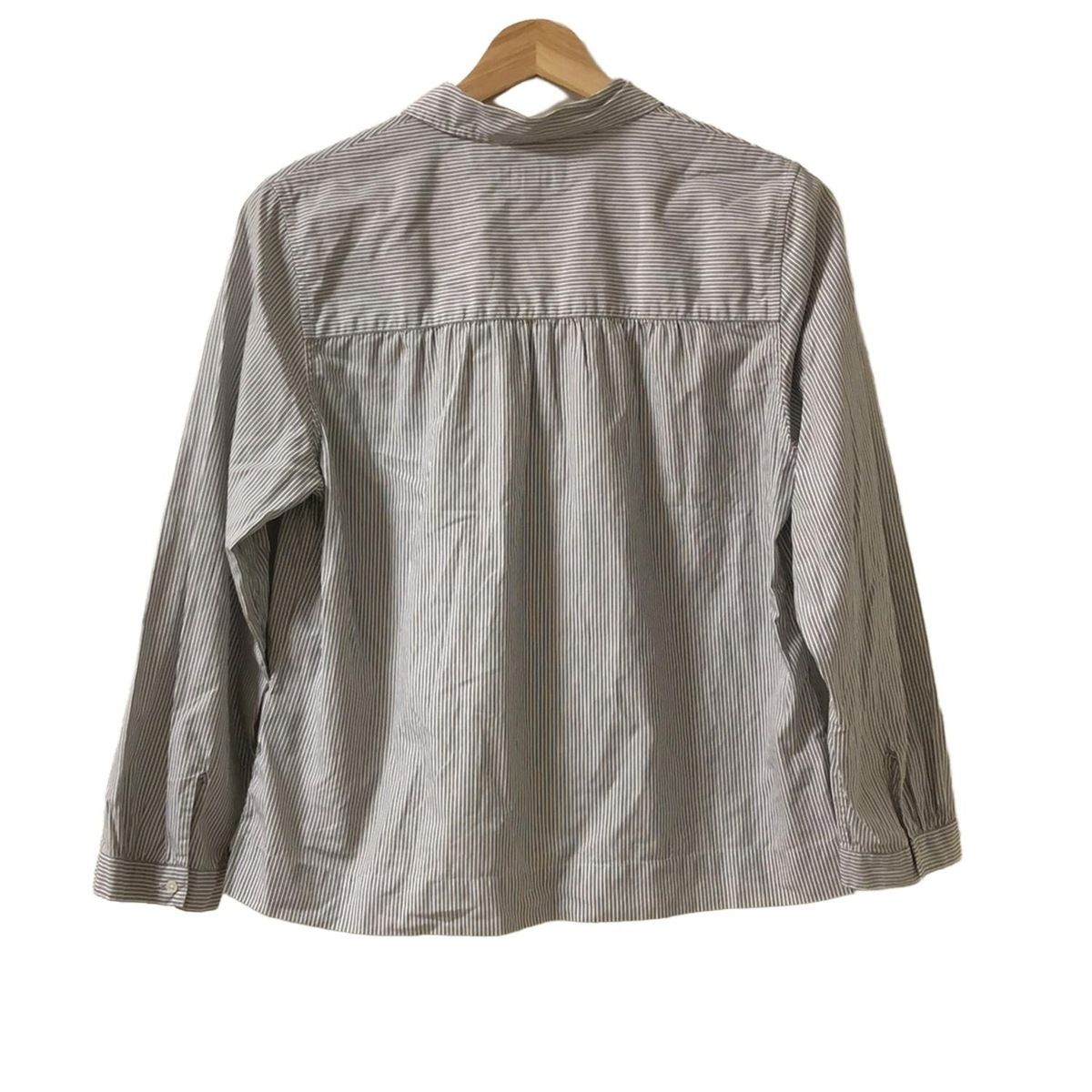 MargaretHowell マーガレットハウエル 長袖シャツブラウス サイズ2 M レディース - ライトグレー×黒 ストライプ