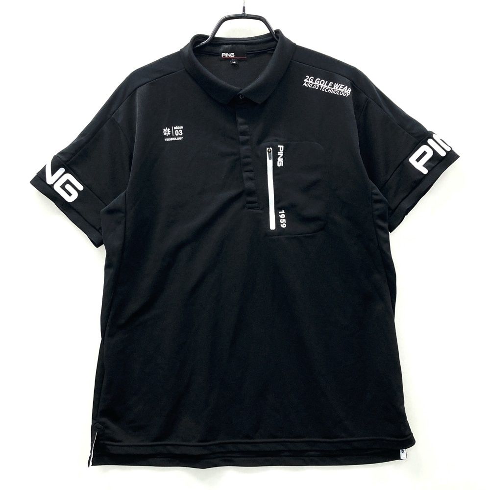 サイズ：LL PING ピン 半袖ポロシャツ ブラック系 [240101548976