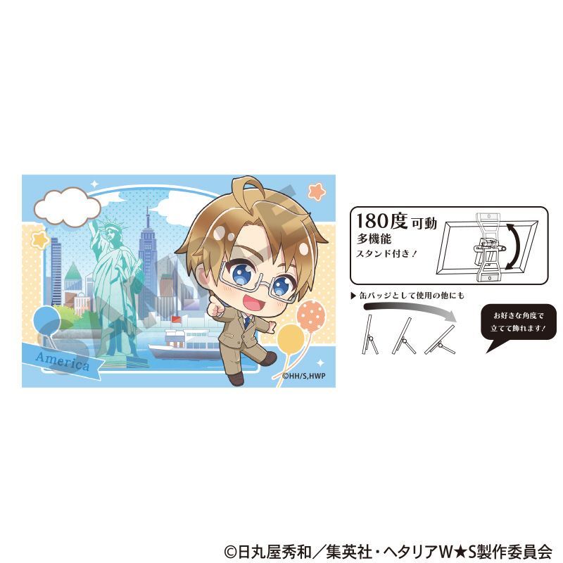 新品/公式】ヘタリア World☆Stars_アート缶バッジ アメリカ ちまにわ