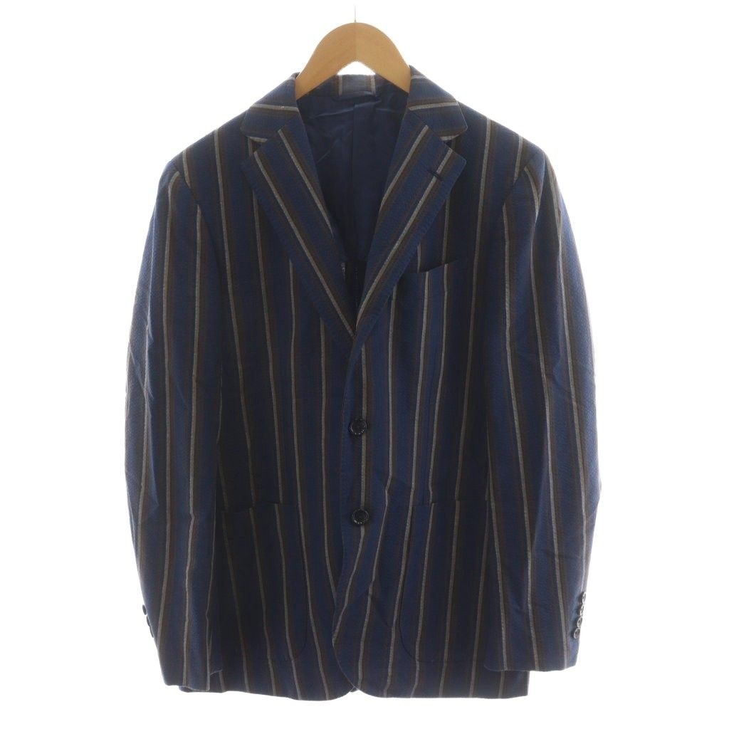 ビームスエフ BEAMS F BOTTOLI COTTON 卸売 LINEN STRIPE テーラード