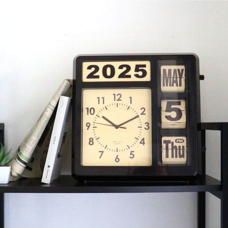 RELAX Flip Calender Clock BLACK COFFEE ブラックコーヒー