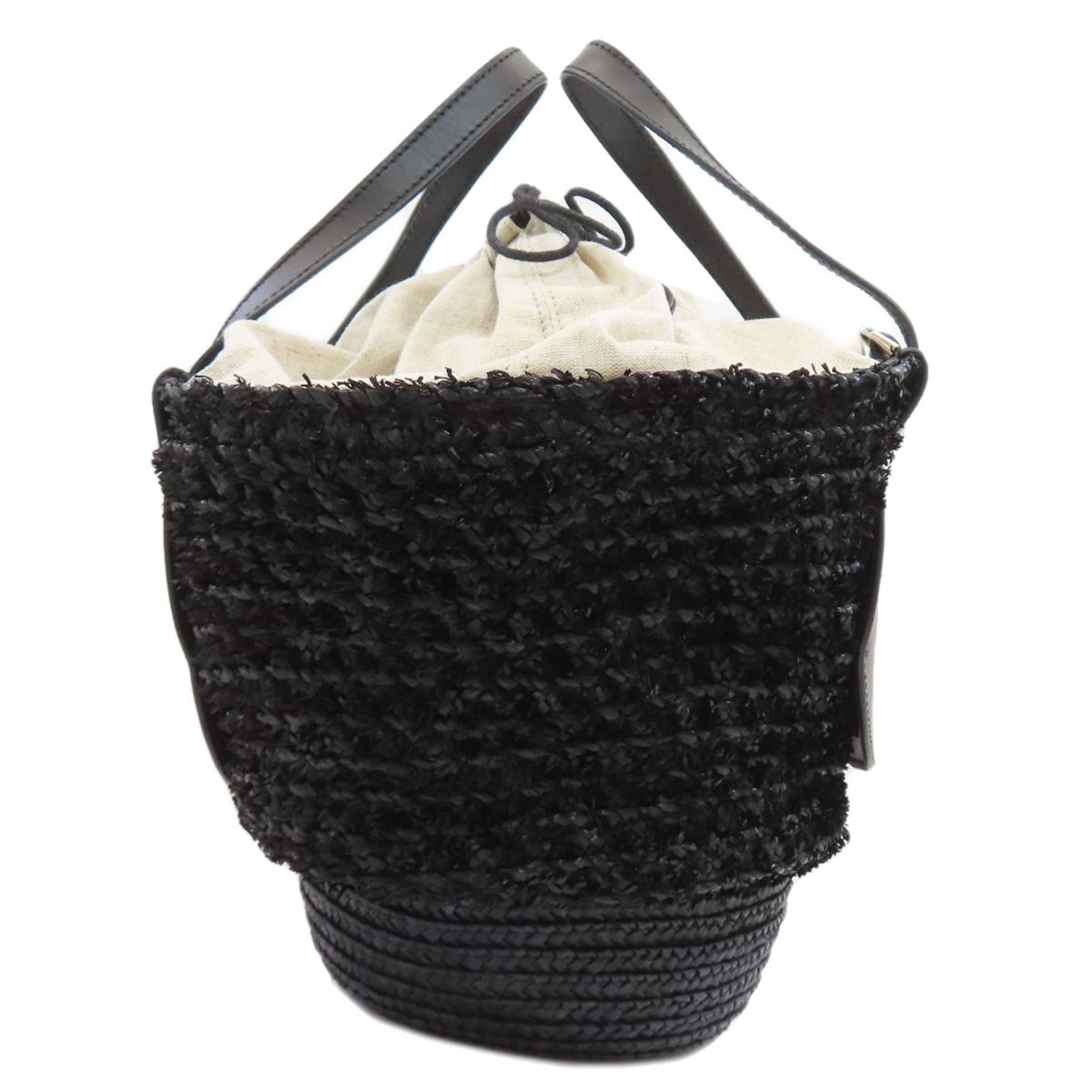 TODS トッズ カゴバッグ 2WAY ハンドバッグ ストロー カーフ