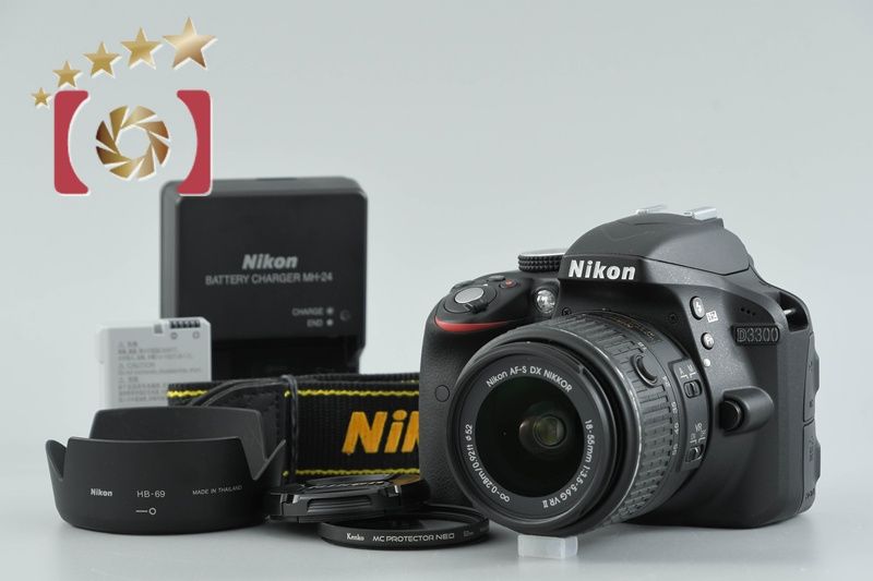 超美品級 レンズKit Nikon ニコン D3300 シャッター回数18180 ニコン（Nikon） Nikon D3300 レンズキット ブラック SDカード(16GB