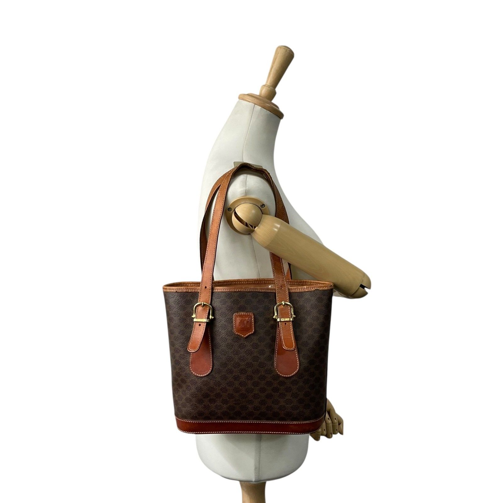 CELINE セリーヌ ヴィンテージ マカダム トートバッグ PVC レザー