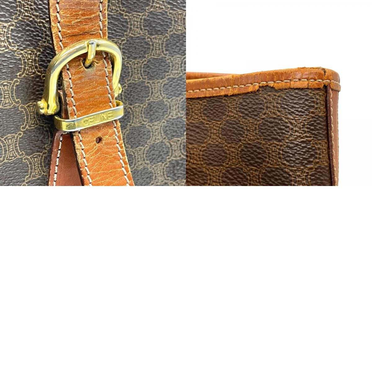 CELINE セリーヌ ヴィンテージ マカダム トートバッグ PVC レザー