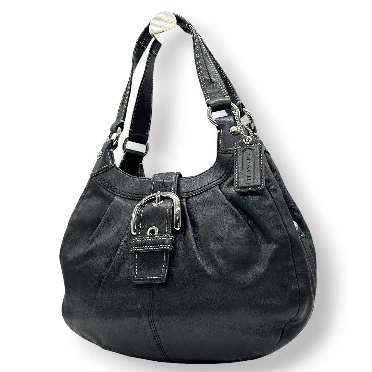 coach ブラックレザーショルダーバッグ COACH ブラックレザー ショルダーバッグ