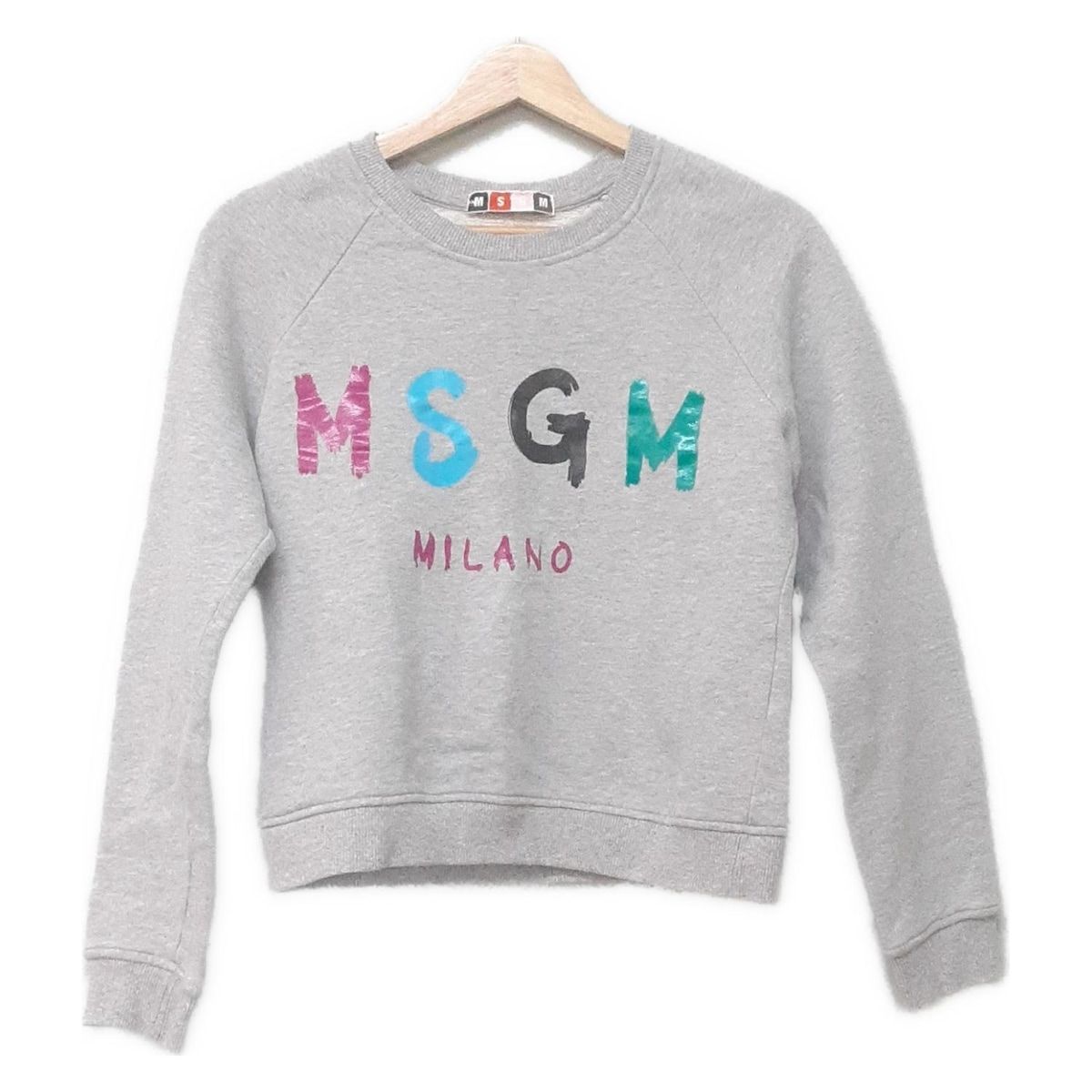 MSGM エムエスジィエム トレーナー サイズXS レディース グレー ピンク マルチ 長袖