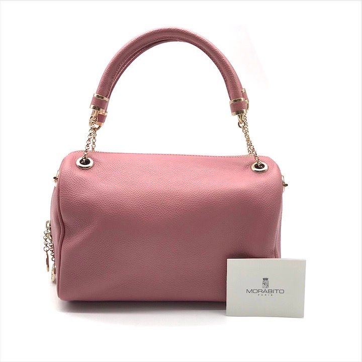 美品 MORABITO モラビト ゴールド金具 レザー ミニ チェーン ハンド