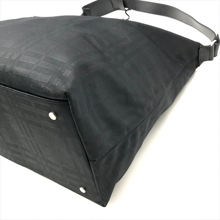  Burberry バーバリー SV金具 2 WAY チェック柄 ボストン ショルダー バッグ ブラック 鞄 ブランド a 11206 ボディバッグ ウエストポーチ バッグ