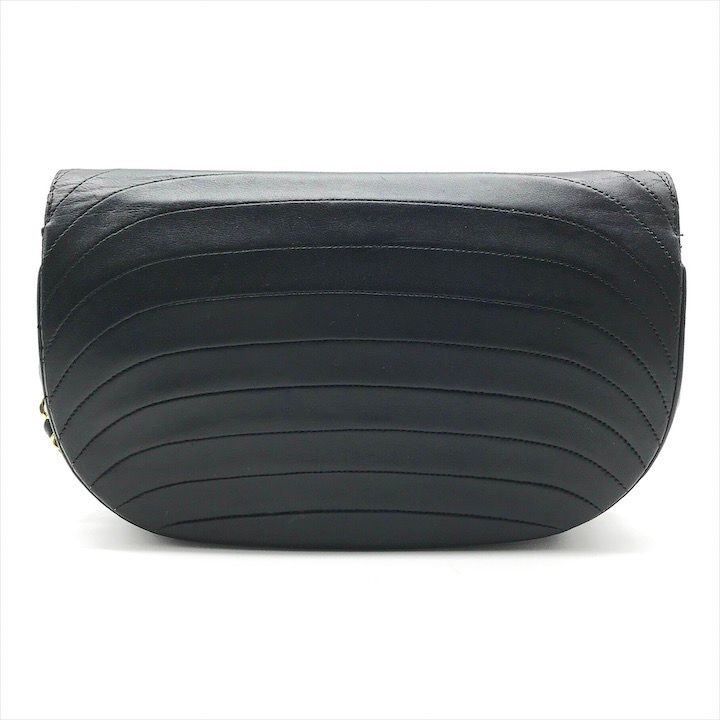 CHANEL シャネル ココマーク レザー ハーフムーン ターンロック チェーン ショルダー バッグ ブラック レディース 鞄 かばん m 10992