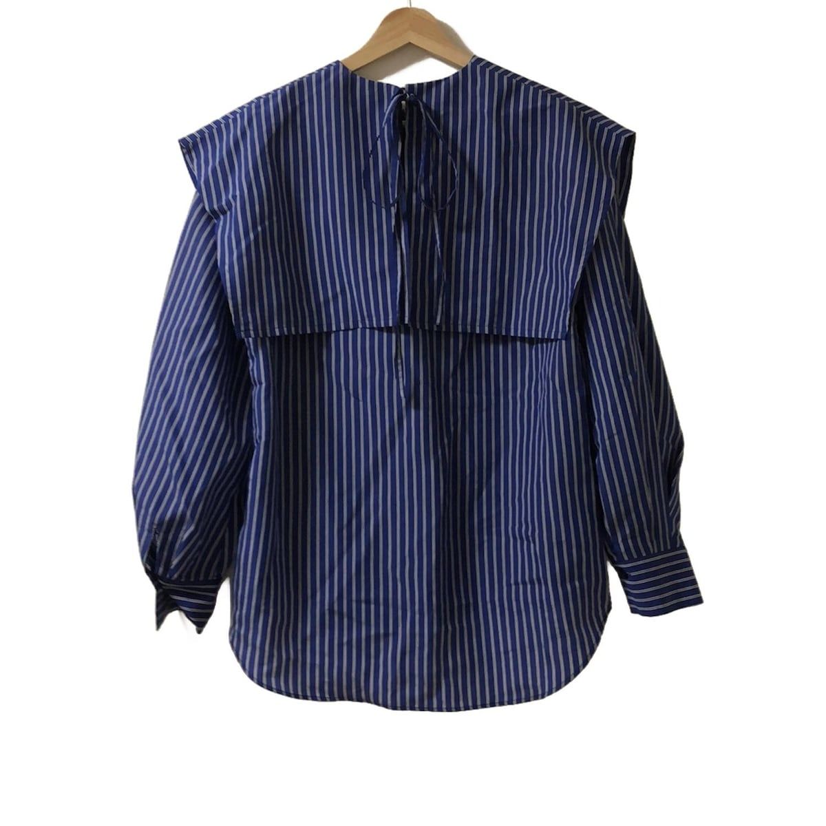 M Fil エムフィル 長袖カットソー サイズ40 レディース - ブルー×白×黒 クルーネック ストライプ