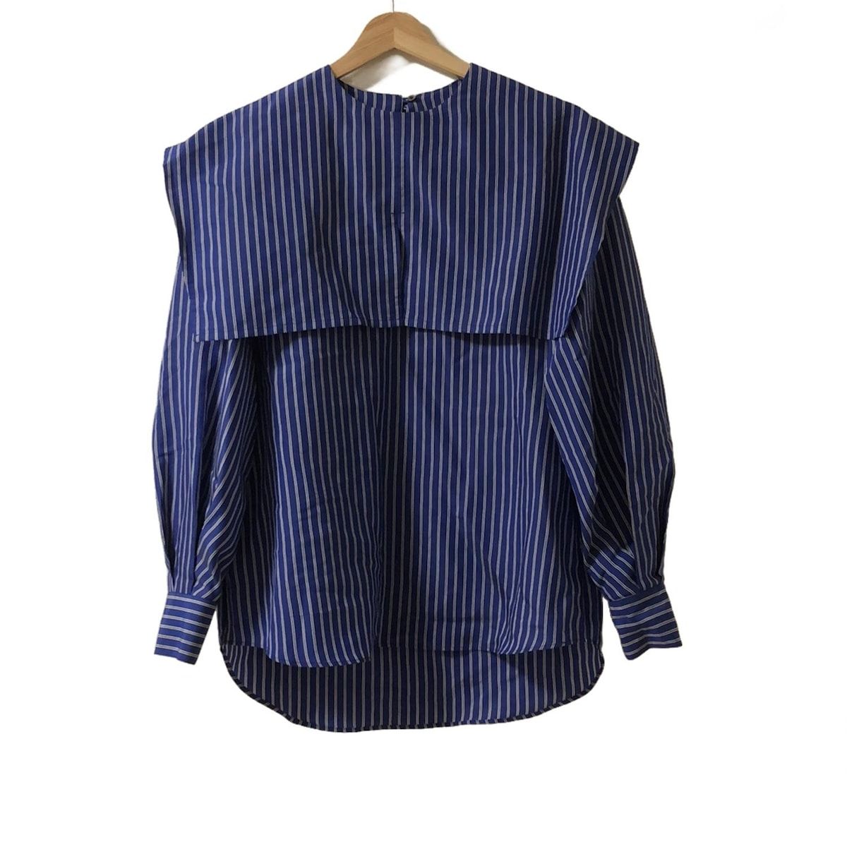 M Fil エムフィル 長袖カットソー サイズ40 レディース - ブルー×白×黒 クルーネック ストライプ