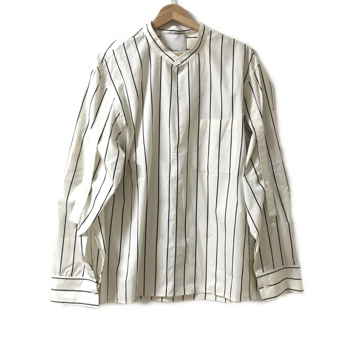 3.1 Phillip lim スリーワンフィリップリム 長袖シャツブラウス サイズS レディース - アイボリー×黒 ストライプ プルオーバー