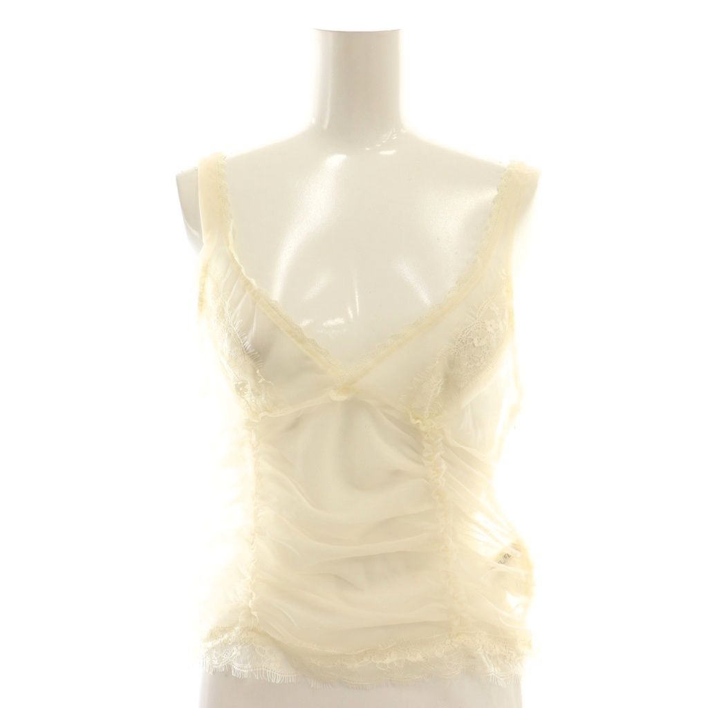 プランクプロジェクト PRANK PROJECT 25 SS ビスチェレイヤードレーストリムトップ タンクトップ シアー F ペールオレンジ CX OS