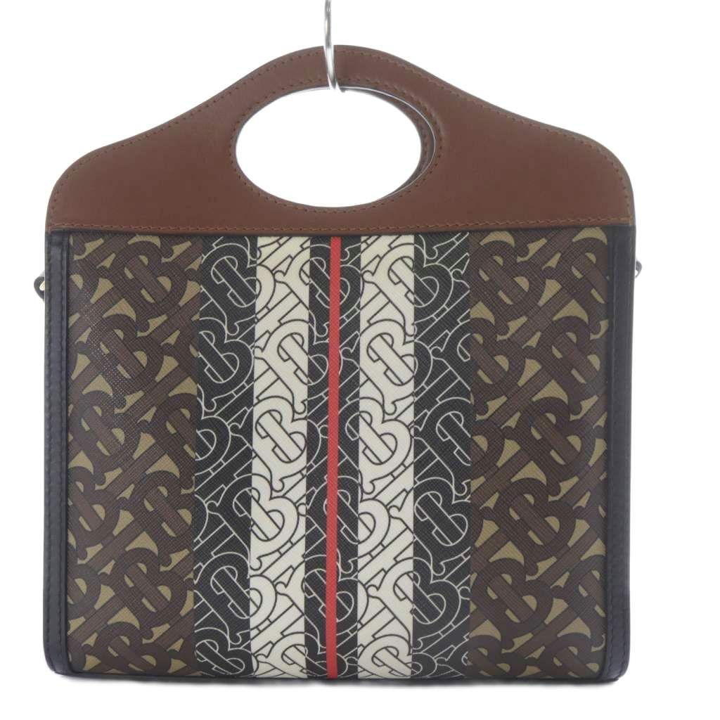 バーバリー BURBERRY TBモノグラム ストライプ ミニポケットバッグ