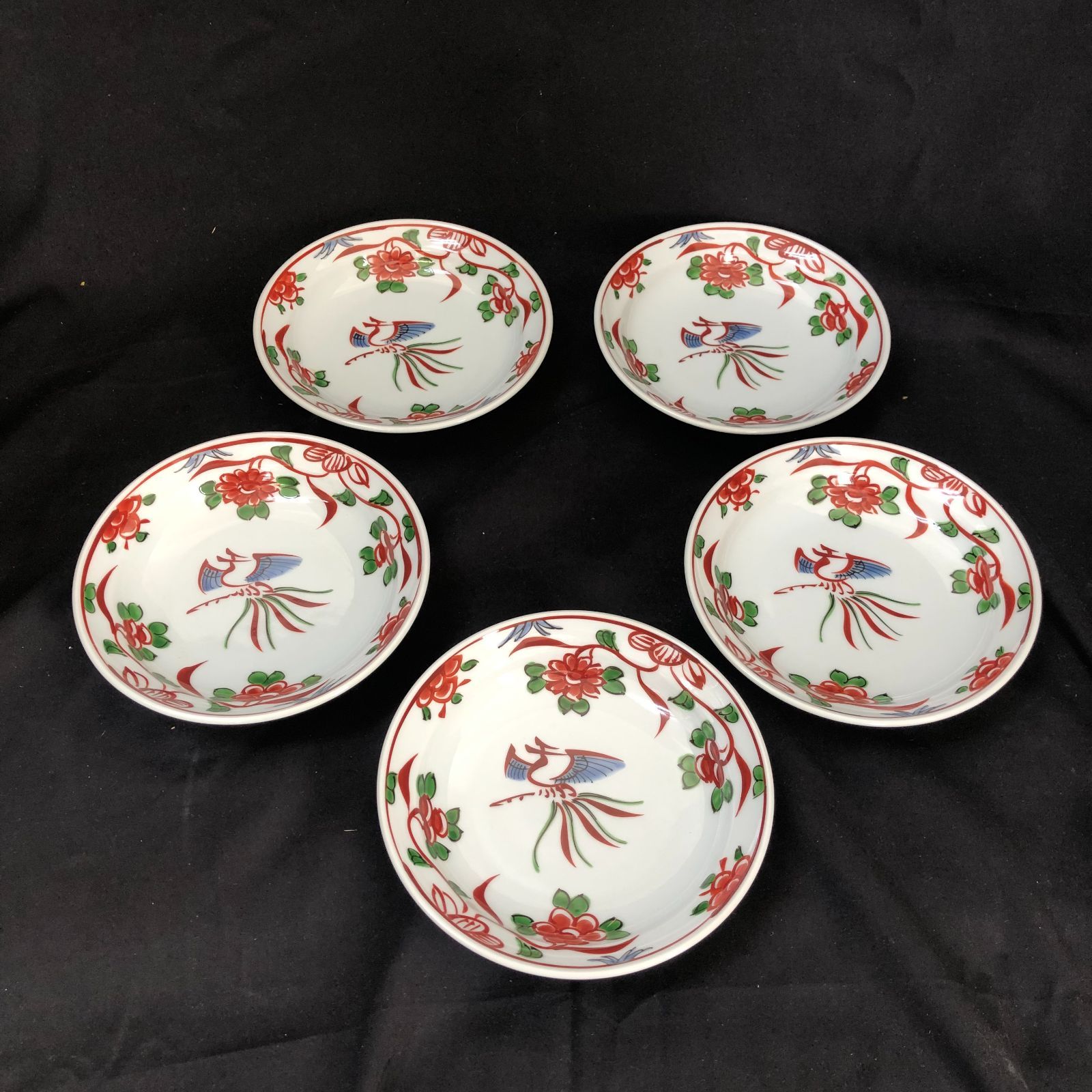 源右衛門窯 皿 銘々皿 赤呉須花島 木箱入り 5枚 NA084 - メルカリ