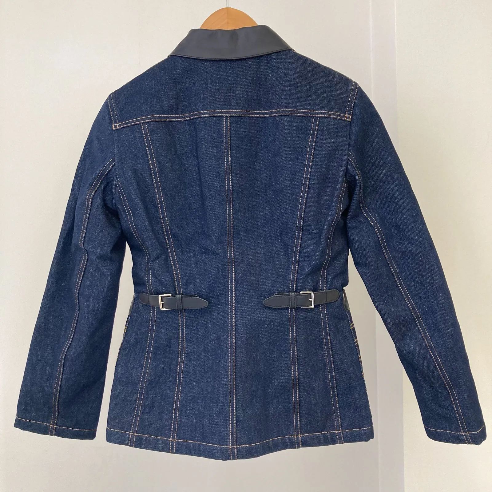 HERMES(エルメス) 襟レザー切り替え デニムジャケット ソルド品 サイズ