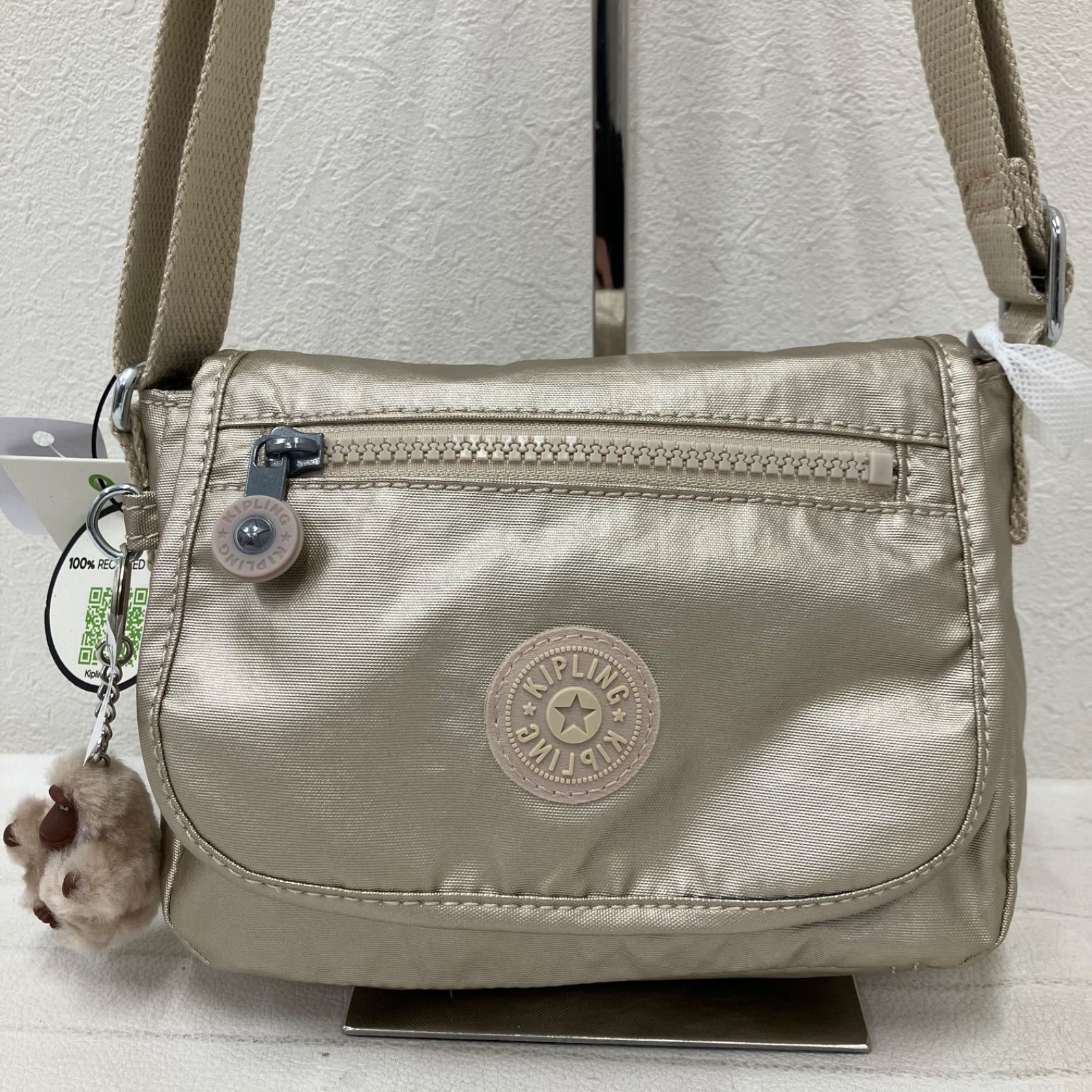 7437 KIPLING キプリング ショルダーバッグ 小さめ ミニ メタリック 