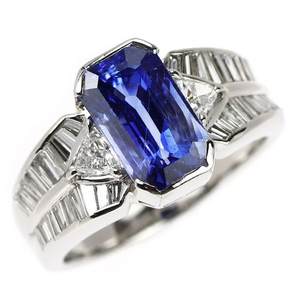 Pt900 サファイア ダイヤモンド リング 5.17ct 1.28ct - メルカリ