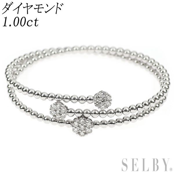 K 18 WG ダイヤモンド バングル 1 00 ct 形状記憶