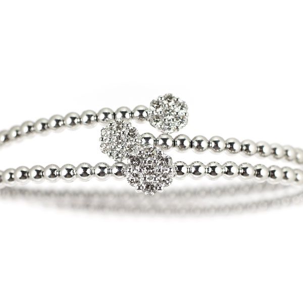 K 18 WG ダイヤモンド バングル 1.00 ct 形状記憶