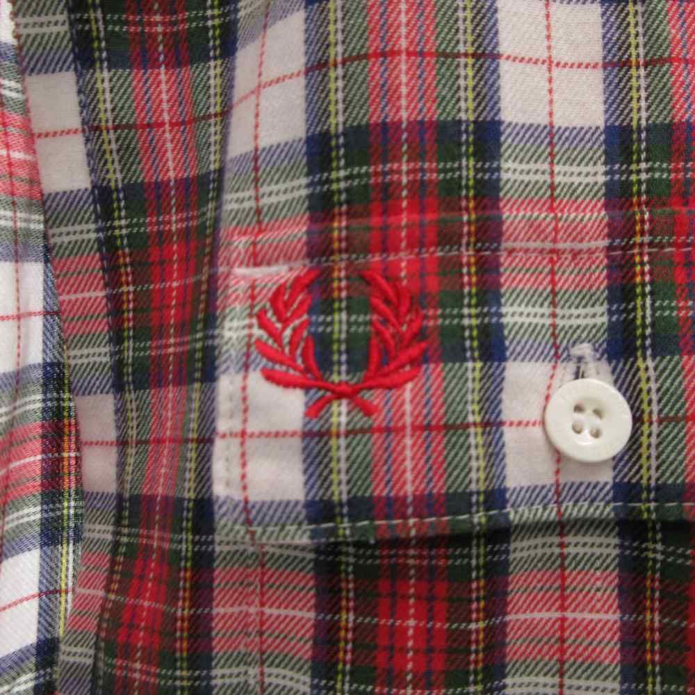 FRED PERRY フレッドペリー チェック柄 フルジップ ブルゾン M フレッドペリー FRED PERRY ショートブルゾン ジャケット XS チェック