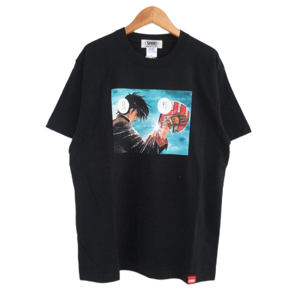 バリバリ伝説2　SHOEI未開封TシャツサイズM SHOEI × バリバリ伝説 コラボ 美品 プリント Tシャツ M 黒 ブラック