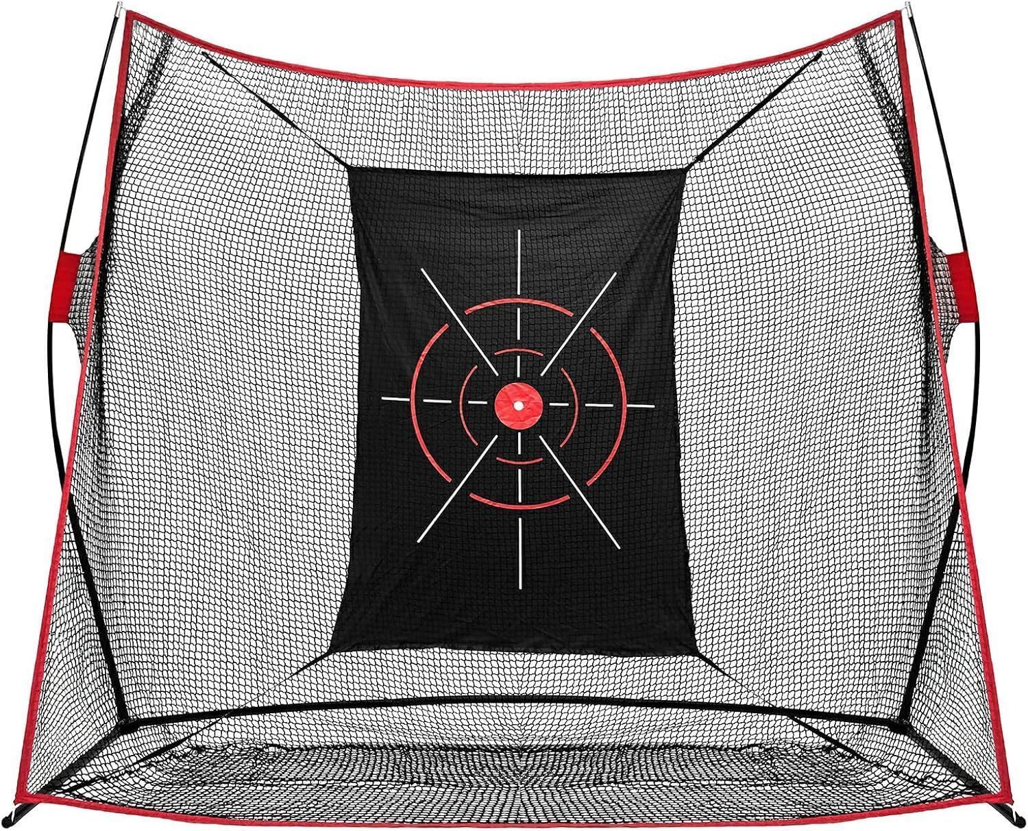 ゴルフネット ネット 折りたたみ 持ち運び 屋外 室内 簡単設置 大型 ワイド ポータブル インパクト 練習器具 自宅 庭 ガレージ 2 4 5 m ブラック A 107