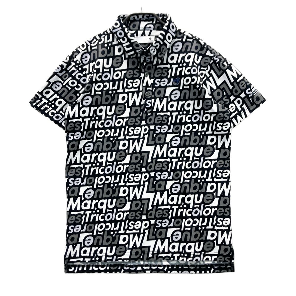  サイズ：M LE COQ GOLF ルコックゴルフ  半袖ポロシャツ 総柄 ブラック系 [240101564284] ゴルフウェア メンズ ストスト シャツ