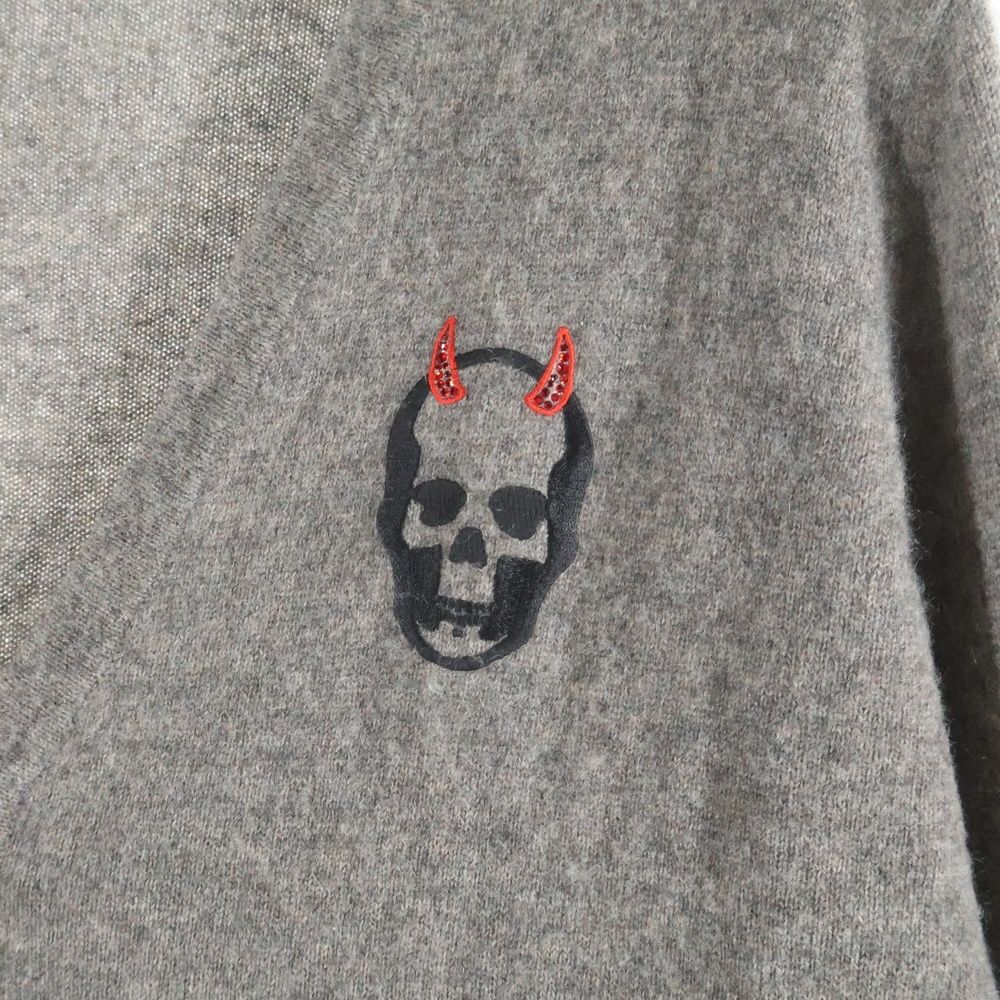 lucien pellat-finet (ルシアンペラフィネ) ドクロ刺繍 ラインストーン