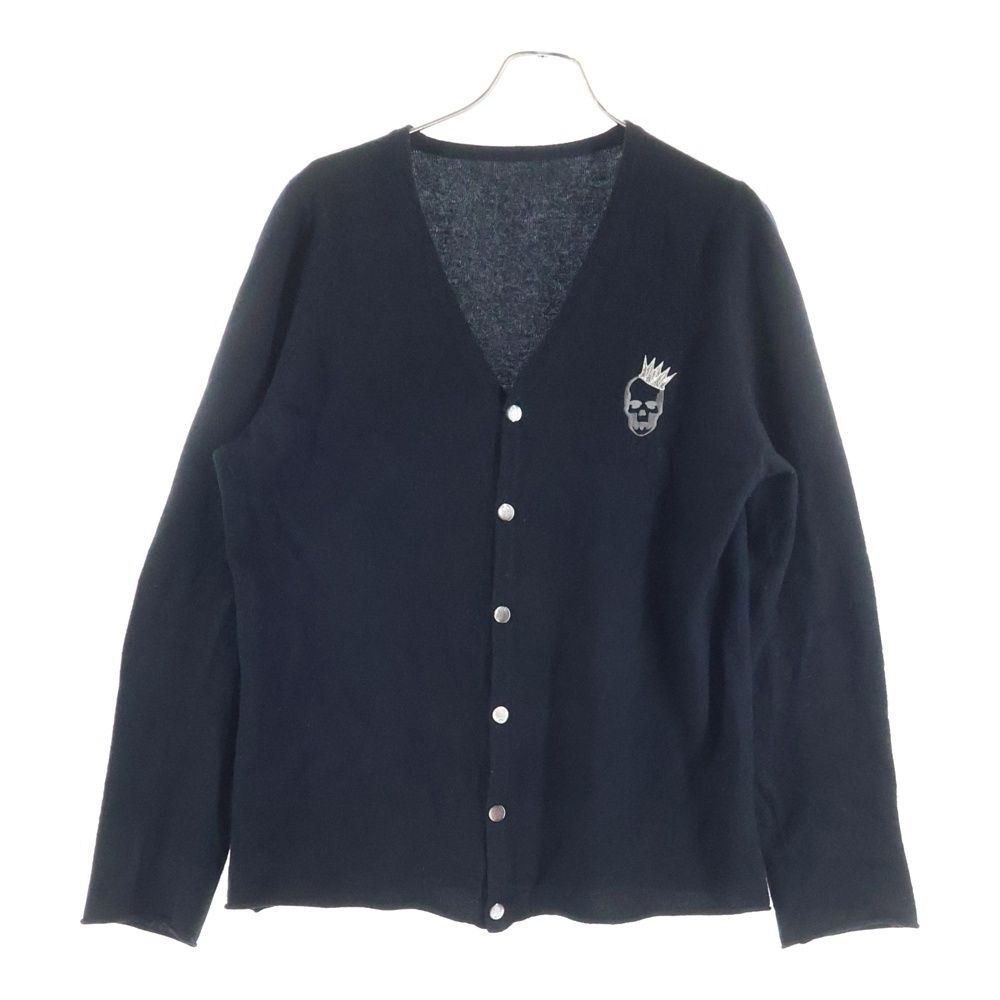 ルシアンペラフィネ スカル　シルク カシミヤ ブラック　カーディガン　Sサイズ Lucien Pellat-Finet（ルシアン・ペラフィネ） スカル インターシャ