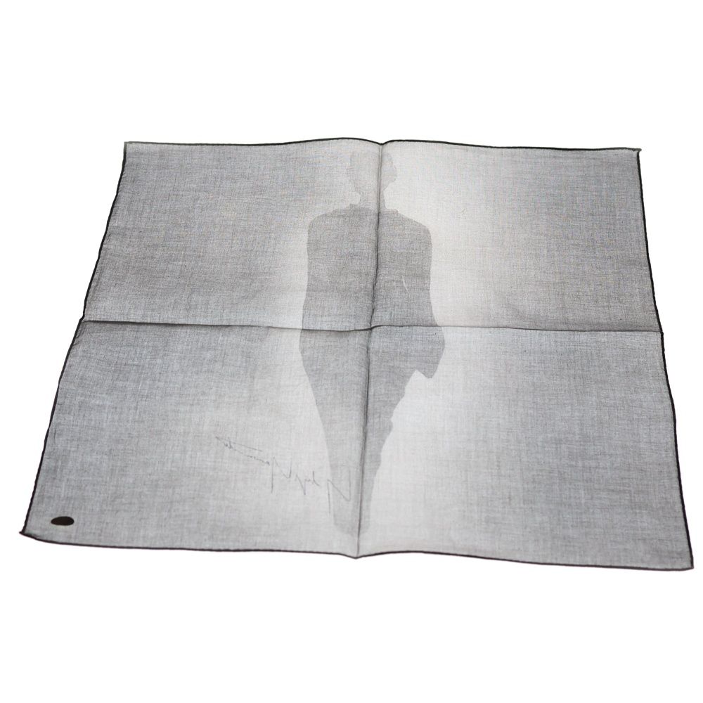 Yohji Yamamoto ヨウジヤマモト 90 s ×Mats Gustafson マッツグスタフソン コラボ ハンカチ スカーフ 手捺 ブラック