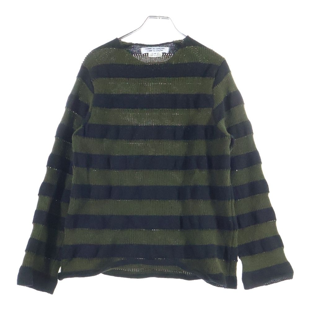 COMME des GARCONS コムデギャルソンコムデギャルソン 23 AW AD 2025 ボーダー ウールニット セーター グリーン ネイビー レディース RL N 507