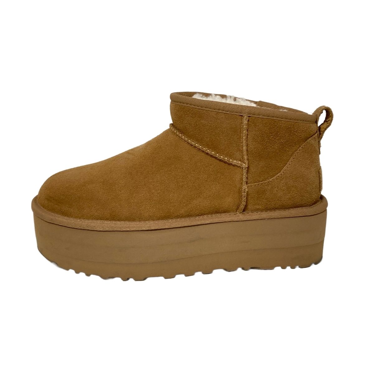 UGG アグ ショートブーツ 25 レディース クラシック ウルトラ ミニ プラットフォーム 1135092 ライトブラウン ムートン