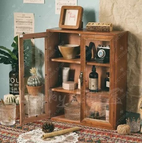 コレクションラック キャビネット 小型 木製 ラック 棚 収納 ショー