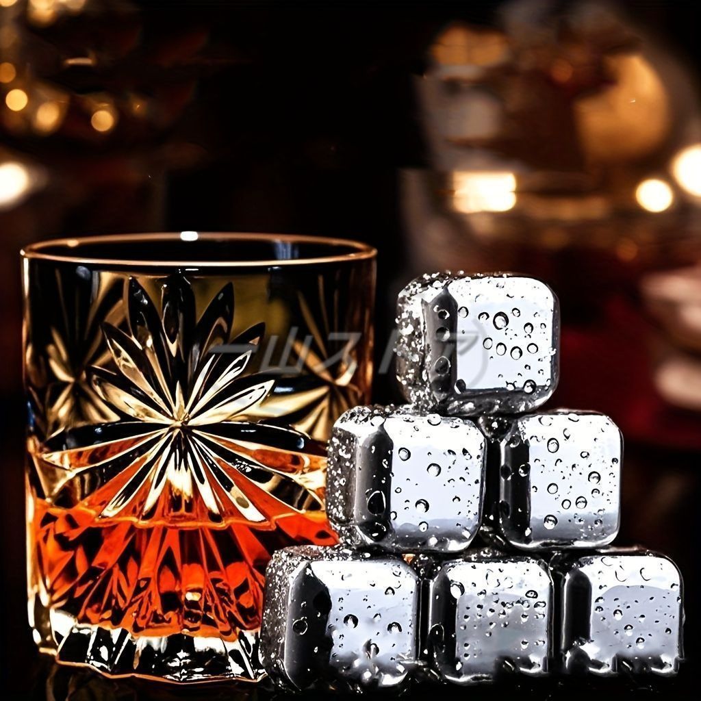 新品・未使用】2セット、304ステンレス製ウイスキーアイスストーン12個