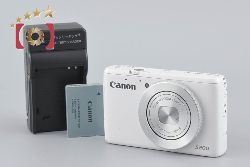 F 【中古品】Canon キャノン PowerShot S200 デジカメ PowerShot キヤノン コンデジ CANON S200 ホワイト 中古 新品SDカード