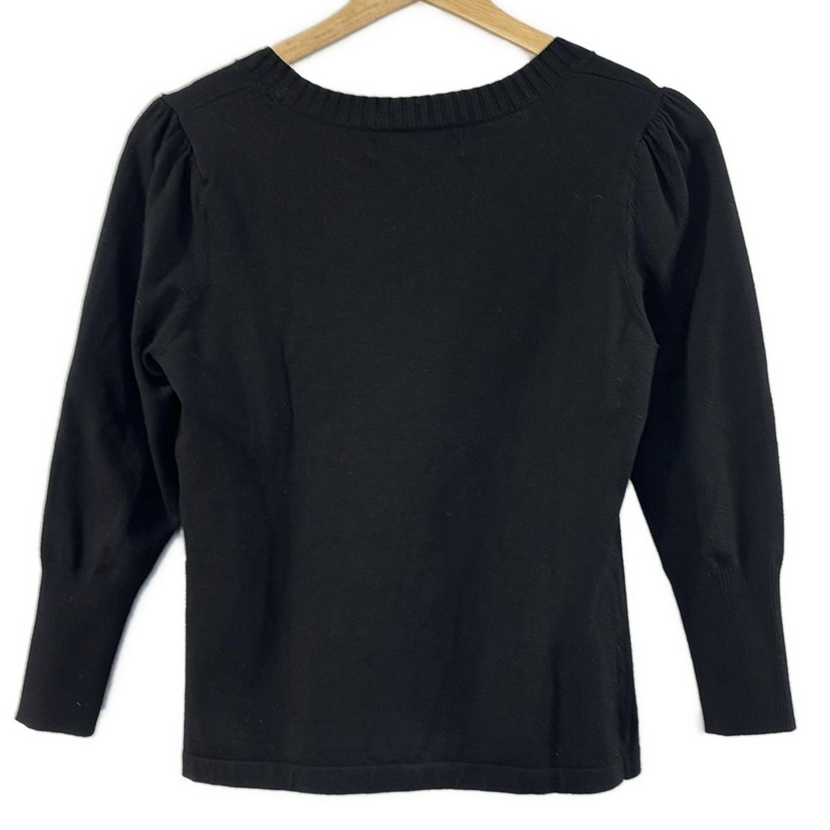 M S GRACY エムズグレイシー 長袖セーター サイズ38 レディース - 黒×マルチ クルーネック スパンコール ビーズ フラワー 花