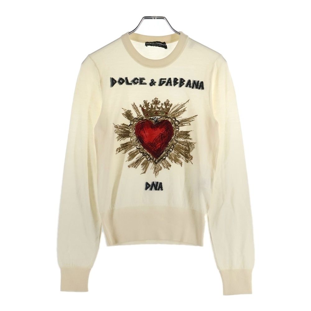 dolce&gabbana ハート　ニット DOLCE & GABBANA (ドルチェアンドガッバーナ) カシミヤシルク混 ハート