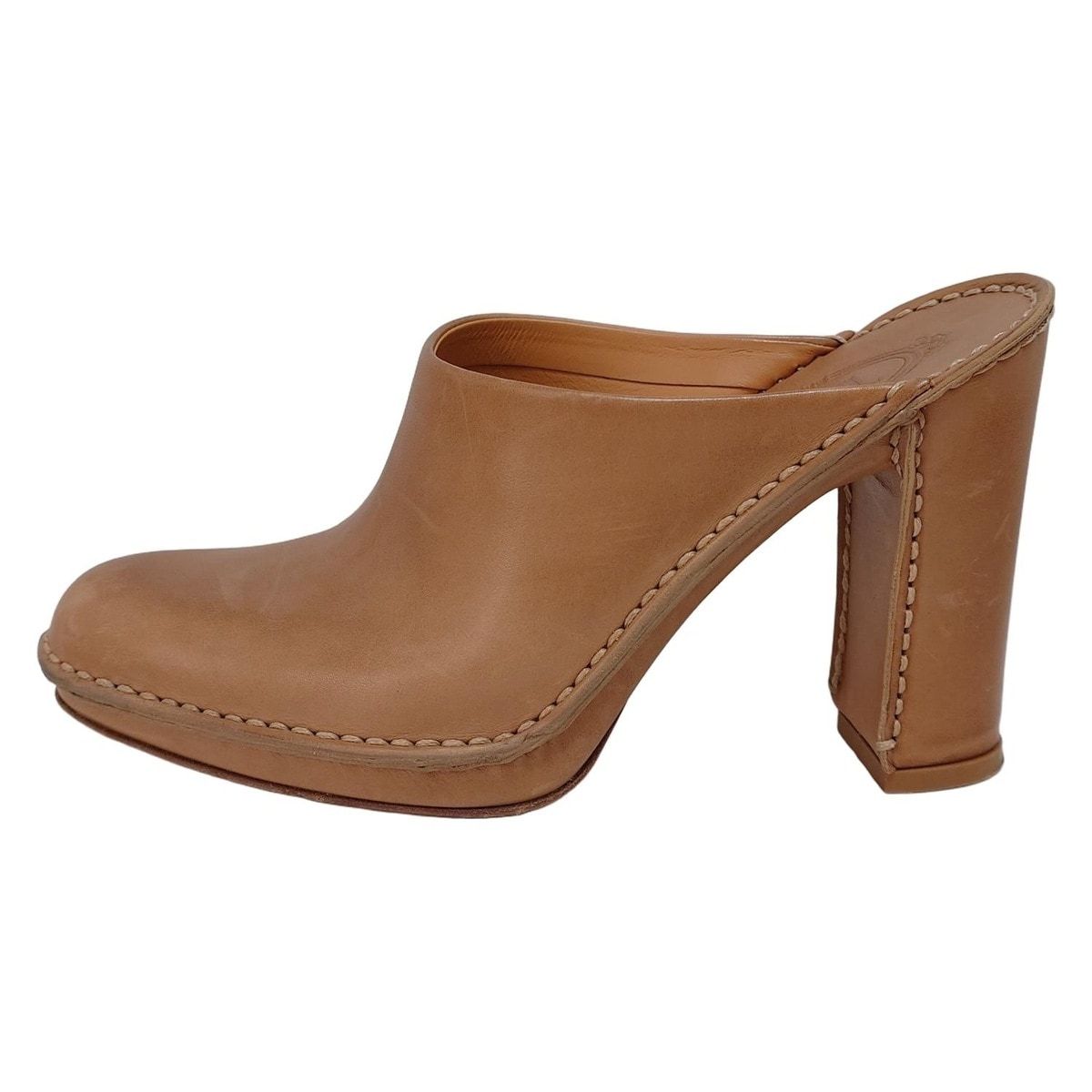 TOD S トッズ ミュール 35 1 2 レディース ライトブラウン レザー