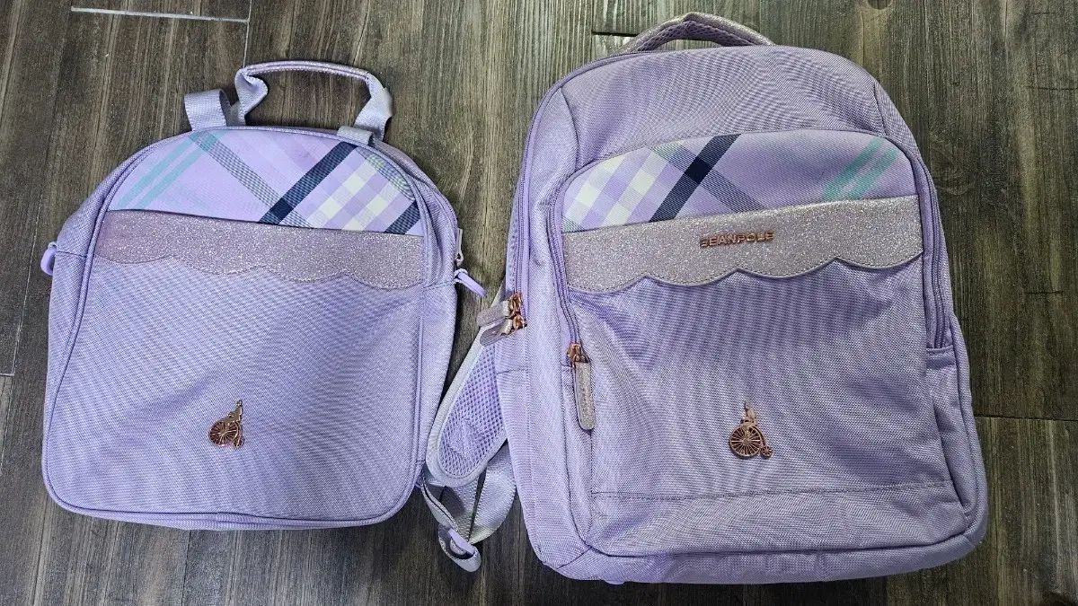 ビーンポール キッズ ラベンダー スクールバッグ ランチバッグ セット