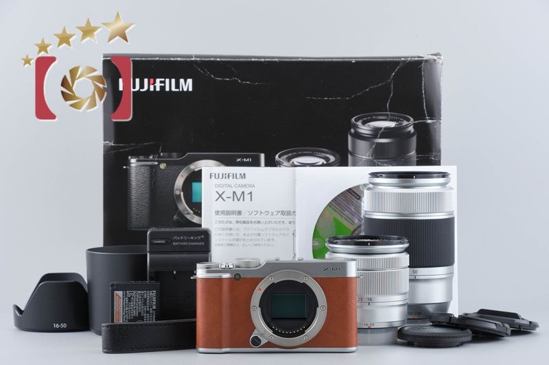 富士フィルム 富士フイルム X M 1 ブラウン ダブルズームレンズキット 元 き ミラーレスカメラ