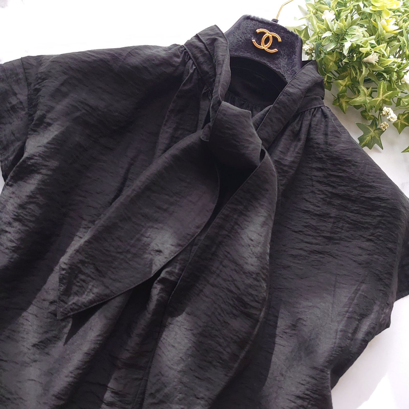 2025 SS ウィムガゼット シアーボウブラウス 半袖カットソー ボウタイリボン