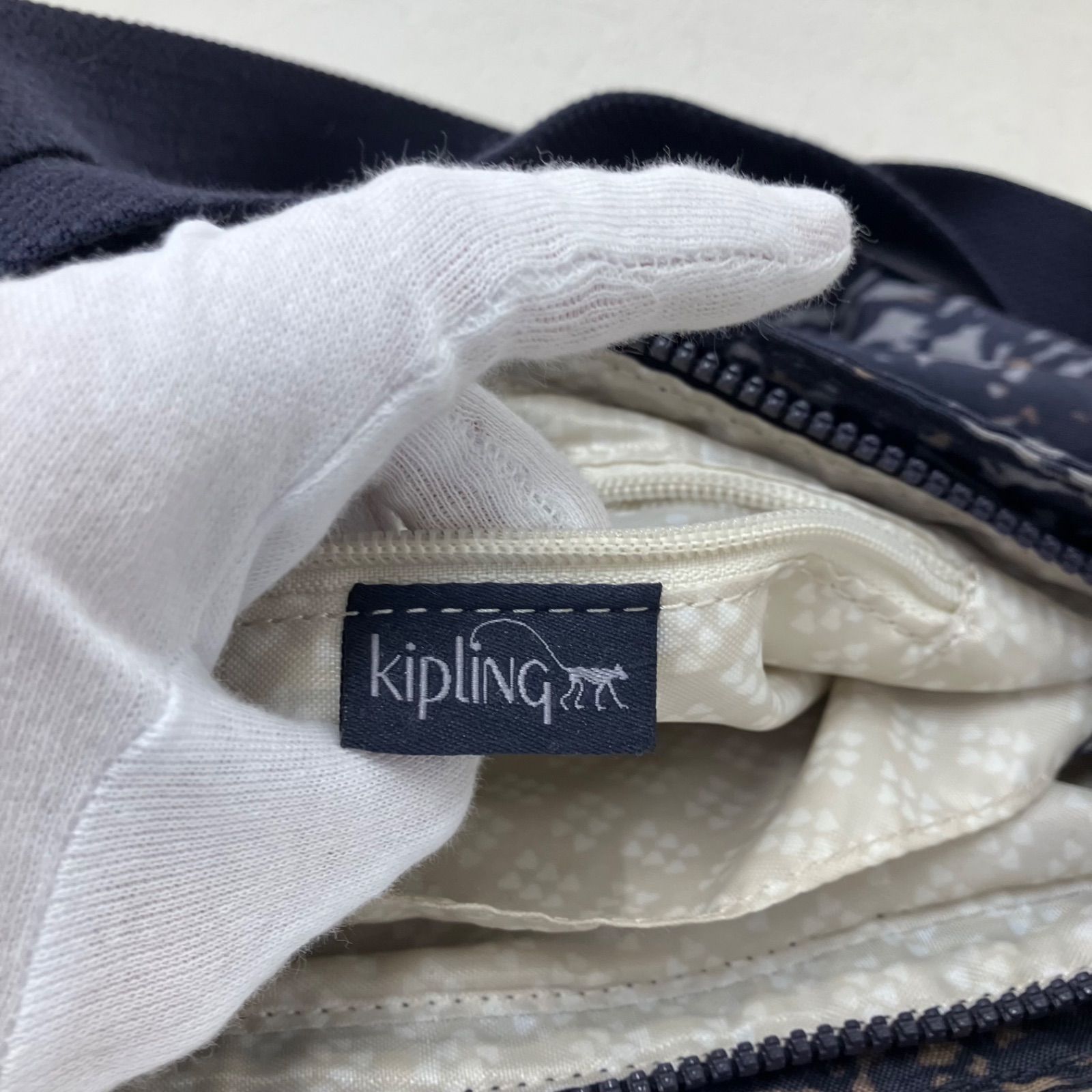 7441 KIPLING キプリング ショルダーバッグ ネイビー カモフラ 