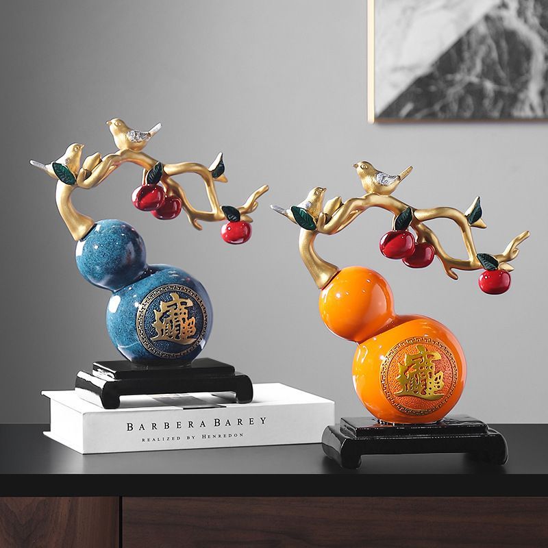 オブジェ 置物 インテリア リビング ダイニング 玄関 寝室 装飾 オーナメント 樹脂 プレゼント ギフト オシャレ 風水置物 瓢箪 店舗装飾 グッズ ひょうたん 鎮宅 招財 厄除け 開運 正月 財運 金運 招福 アート装飾 開業祝い 新築祝い 2