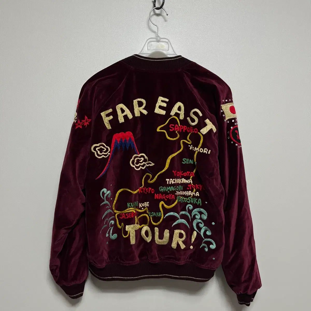 Jpn ヴィンテージ クロップド ヘッド CROPPED HEADS ベルベット キュービック スカジャン